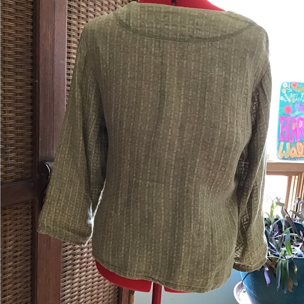 Flax Wrap-Style Linen Blend Top - Picture 2 of 5